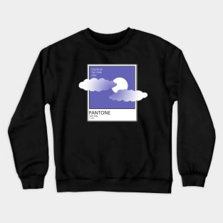 VERY PERI PANTONE Color. The moon behind the clouds(flat) Crewneck Sweatshirt